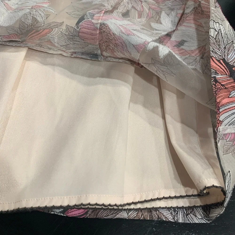 Anthropologie Moulinette Sœurs Floral Sheer Peplum Sleeveless Blouse Top 2 - Picture 6 of 7